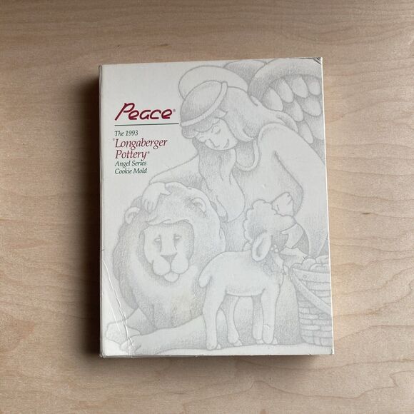 Longaberger Pottery Angel Cookie Mold 1993 1995 Series Peace with boxes - Picture 4 of 15